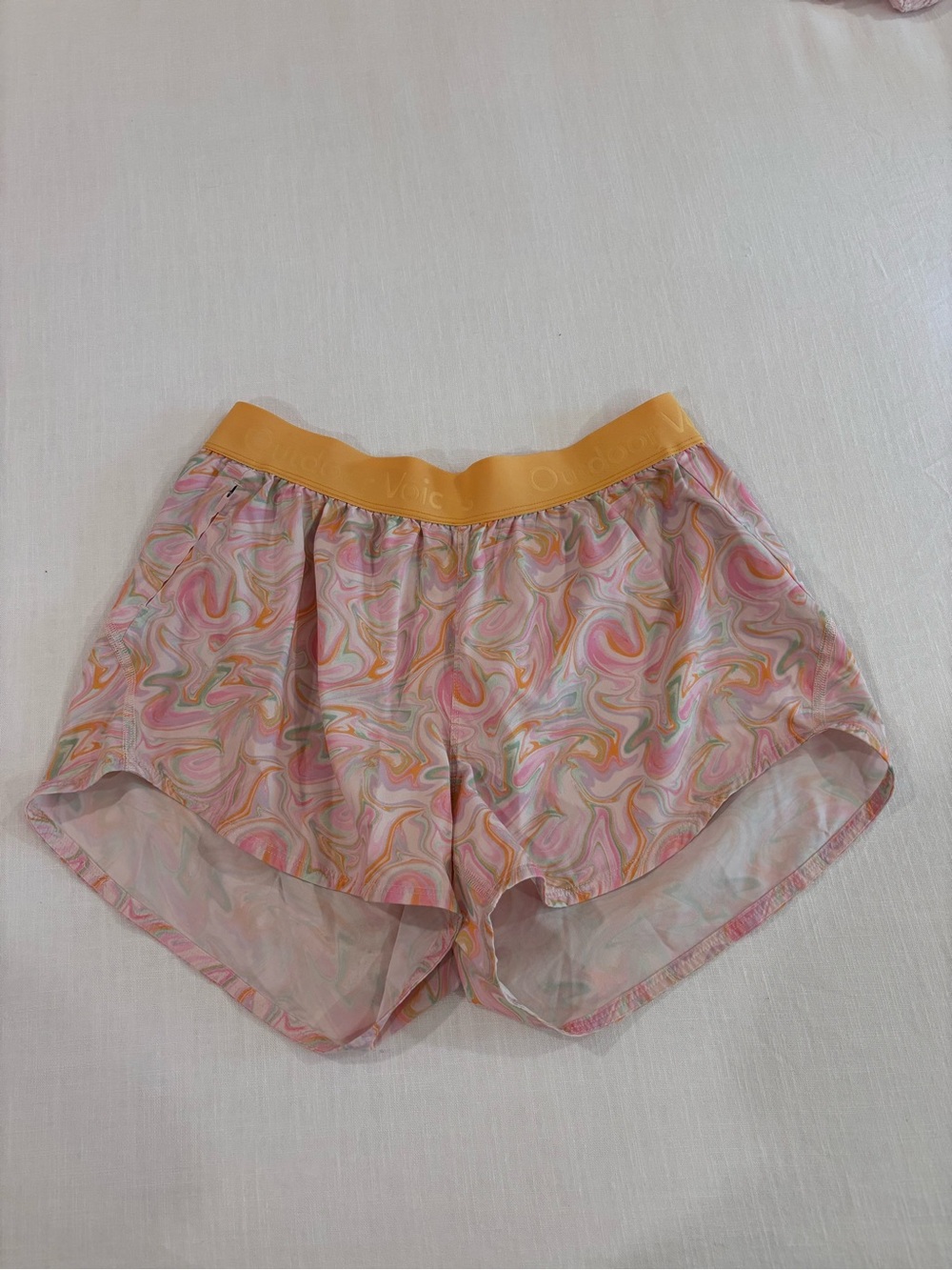 Outdoor Voices Relay Short in Pink Marble Size Small
